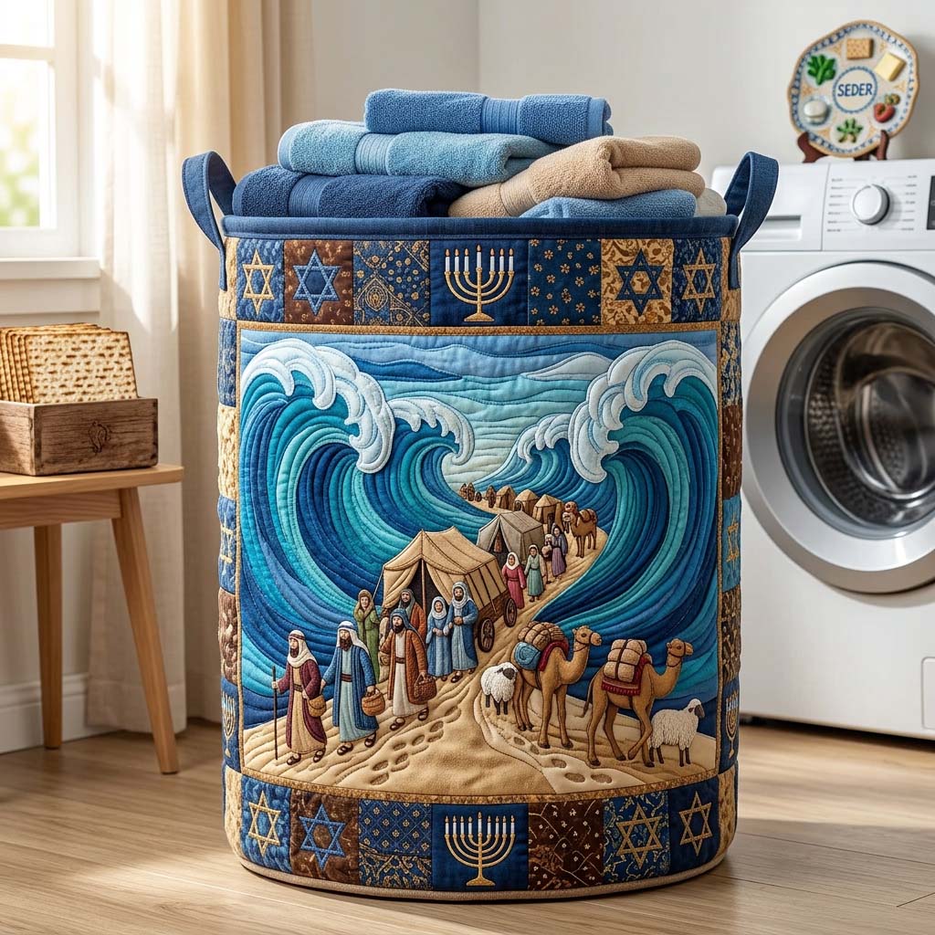Wilderness Caravan Quilted Laundry Basket GFTOHD14553