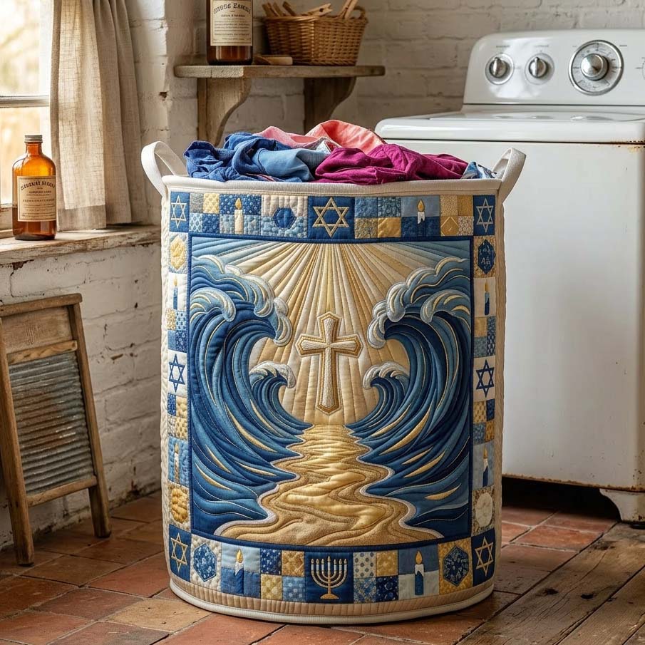 Guided Waters Quilted Laundry Basket GFTOHD14559