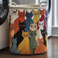 Whimsical Cats Quilted Laundry Basket GFTOMA4381