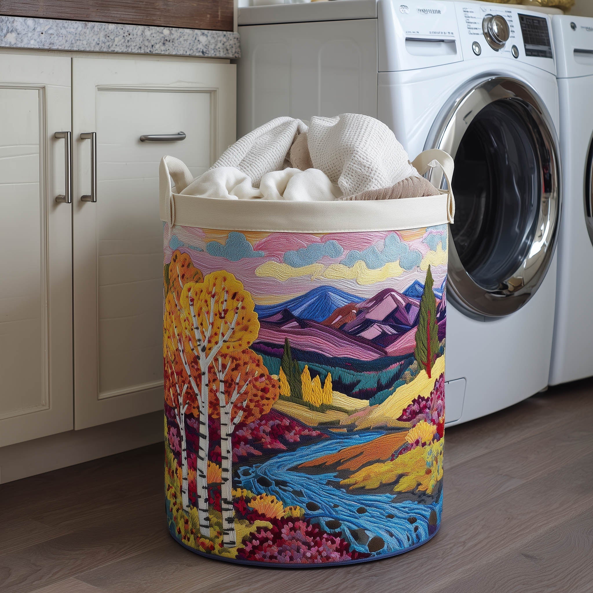 Flower Meadow Quilted Laundry Basket GFTONT5834