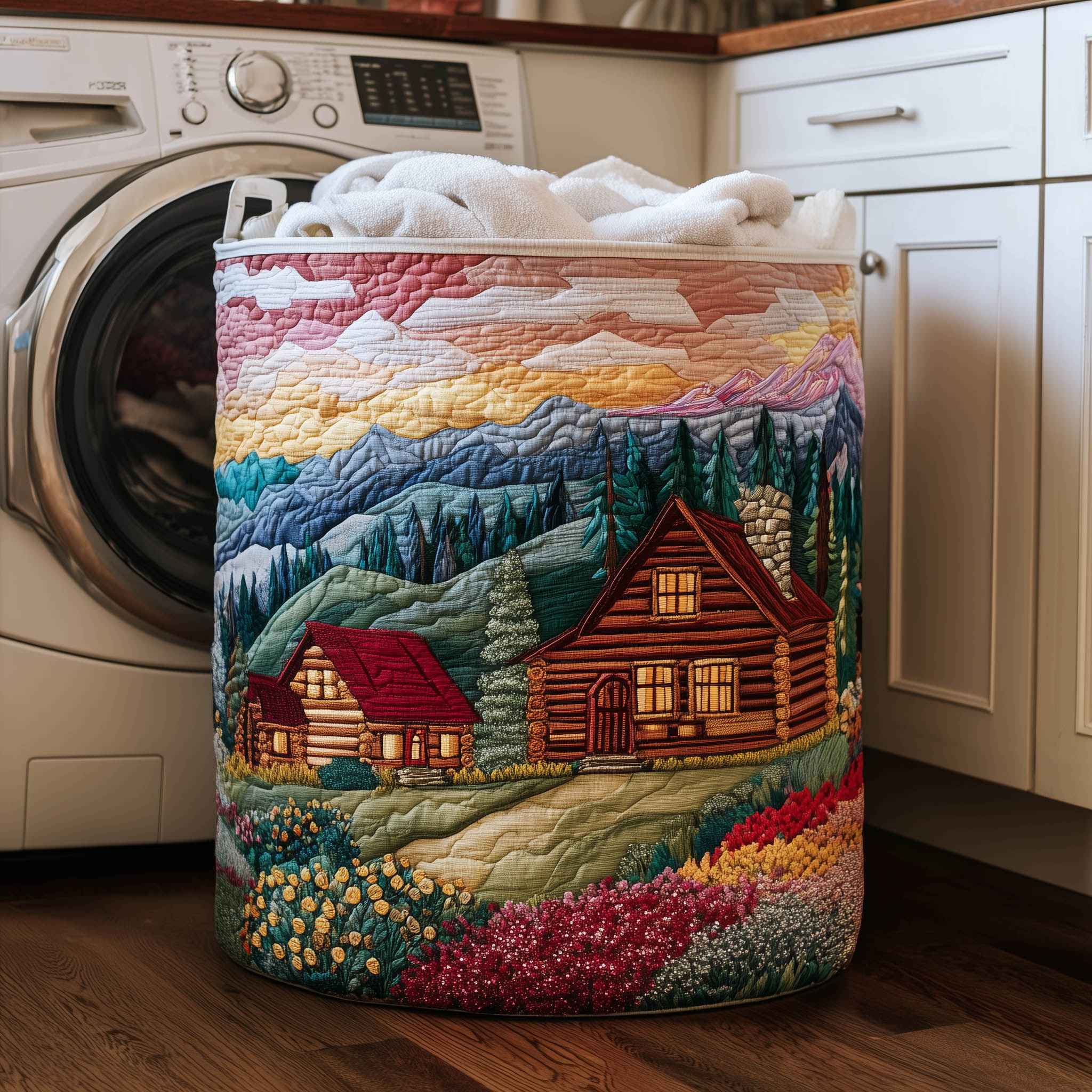 Dreamy Meadow Quilted Laundry Basket GFTONT5837