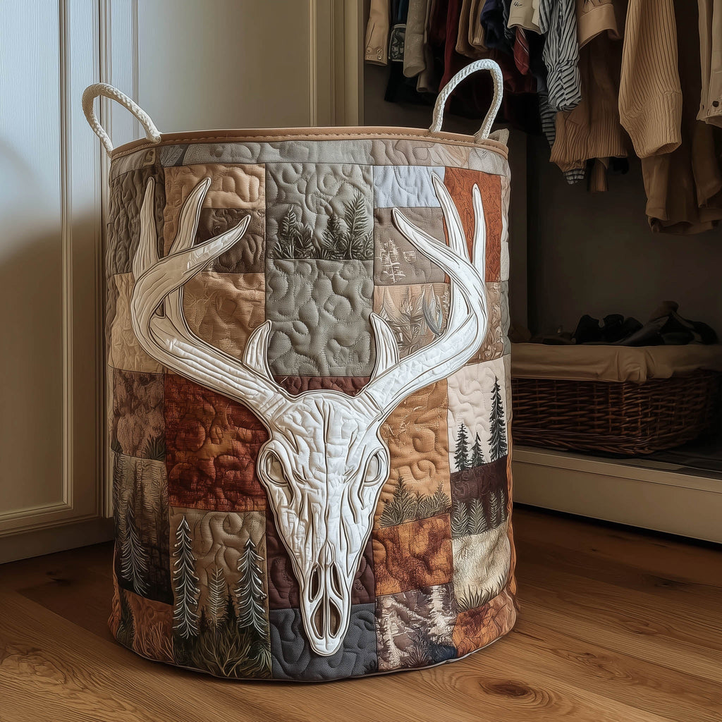 Rustic Antler Quilted Laundry Basket GFTONT5954