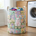 Bunny Meadow Quilted Laundry Basket GFTOQA2216