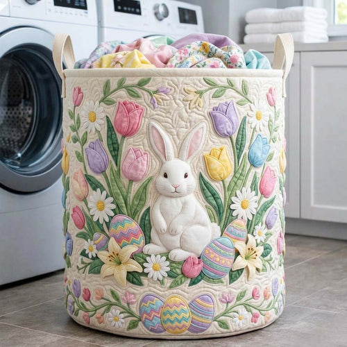 Bunny Garden Quilted Laundry Basket GFTOQA2219