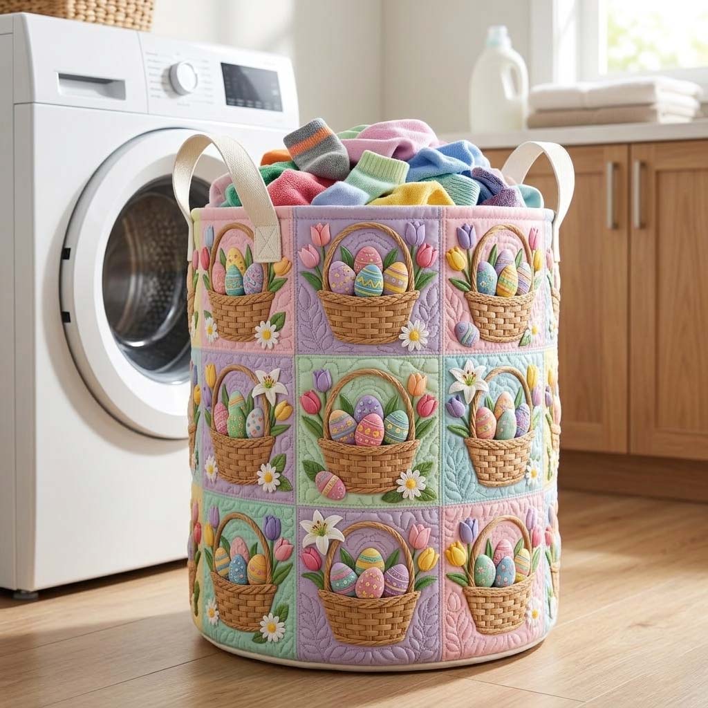 Spring Basket Quilted Laundry Basket GFTOQA2221
