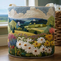 Daisy Meadow Quilted Laundry Basket GFTOQM1719