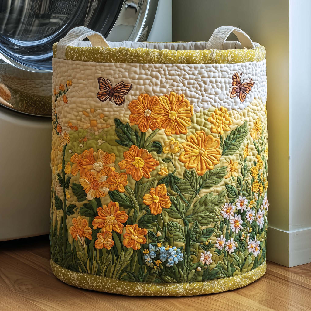 Butterfly Bloom Quilted Laundry Basket GFTOQM1721