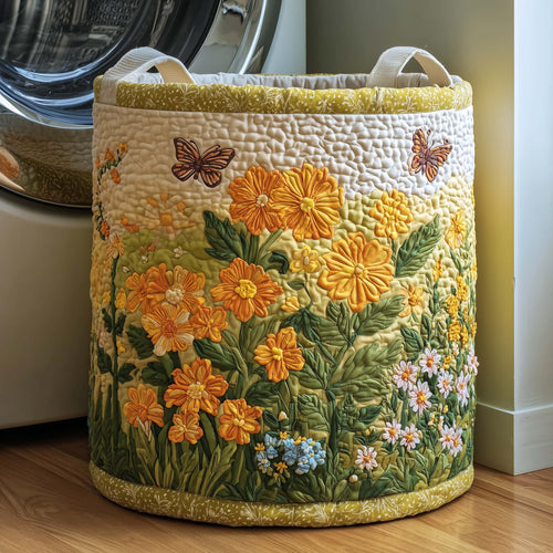 Butterfly Bloom Quilted Laundry Basket GFTOQM1721