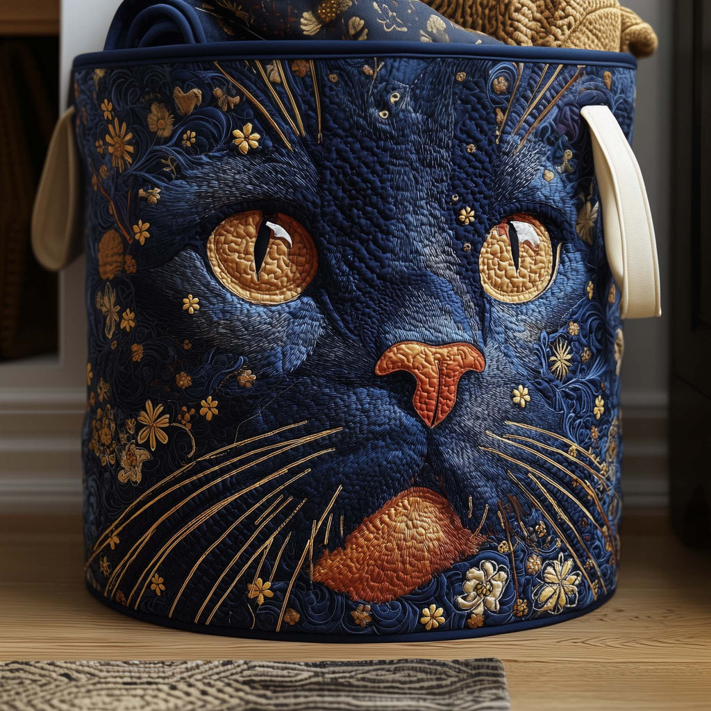 Golden Whiskers Quilted Laundry Basket GFTOQM1728