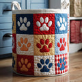 Classic Patchwork Paws Quilted Laundry Basket GFTOQM1858