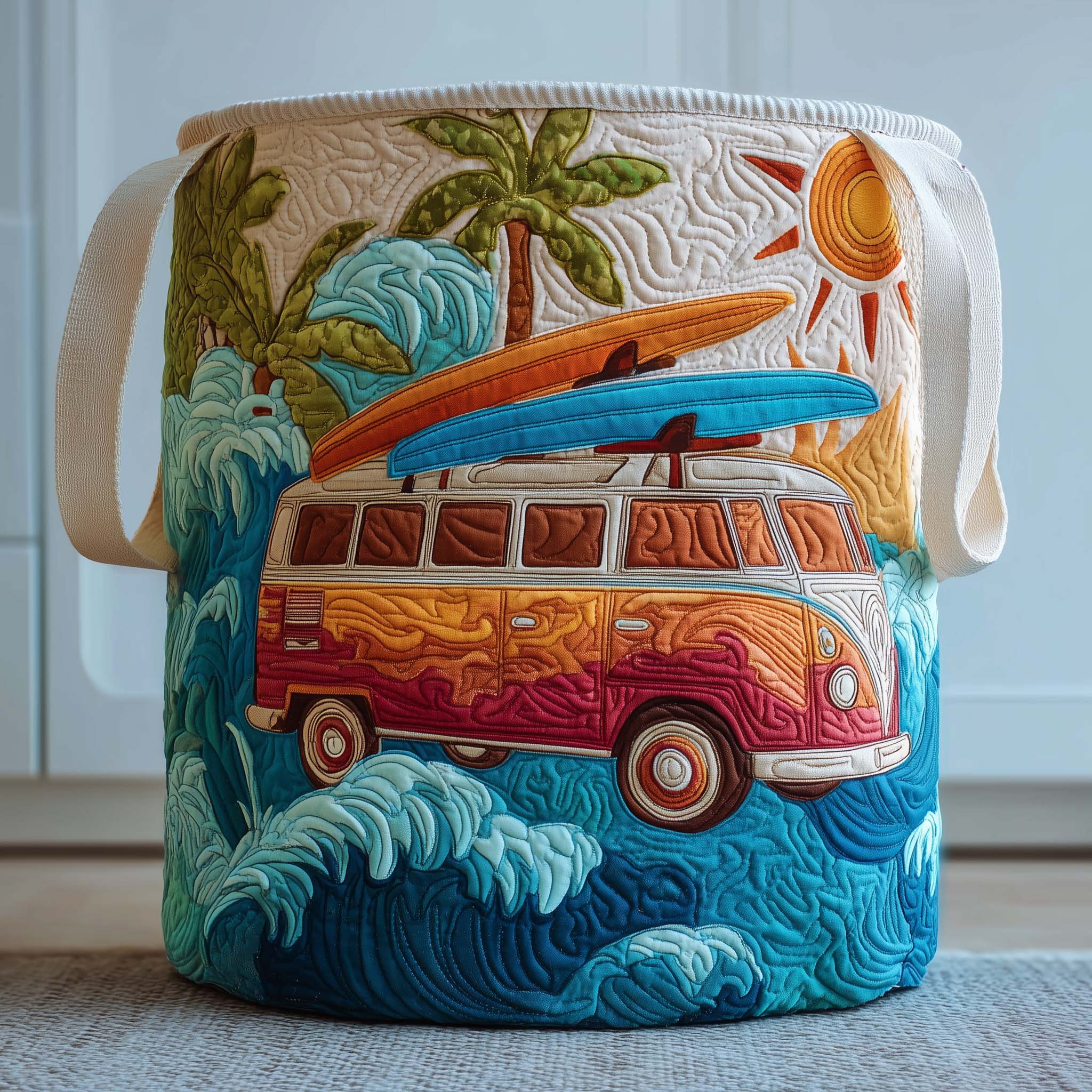 Surf Voyage Quilted Laundry Basket GFTOQM1978
