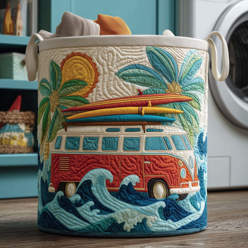 Palm Cruise Quilted Laundry Basket GFTOQM1979