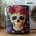 Floral Skull Quilted Laundry Basket GFTOQM2009