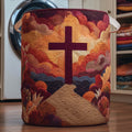 Sunset Cross Quilted Laundry Basket GFTOQM2156