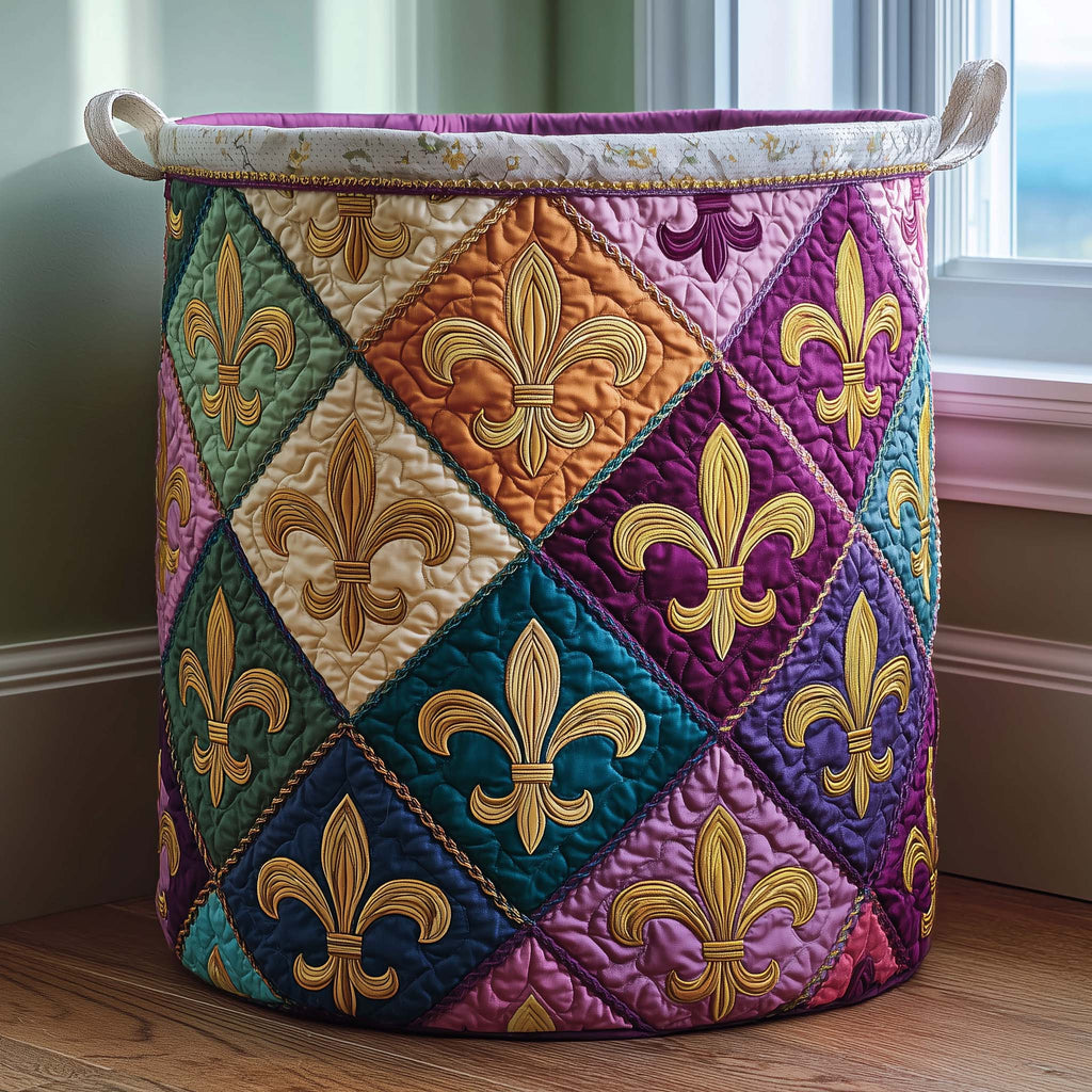 Fleur Harlequin Quilted Laundry Basket GFTOQM2345