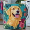 Tropical Golden Quilted Laundry Basket GFTOQM2442