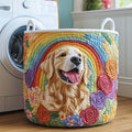 Rainbow Golden Quilted Laundry Basket GFTOQM2444