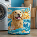 Ocean Golden Quilted Laundry Basket GFTOQM2446