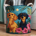 Tropical Dachshunds Quilted Laundry Basket GFTOQM2447