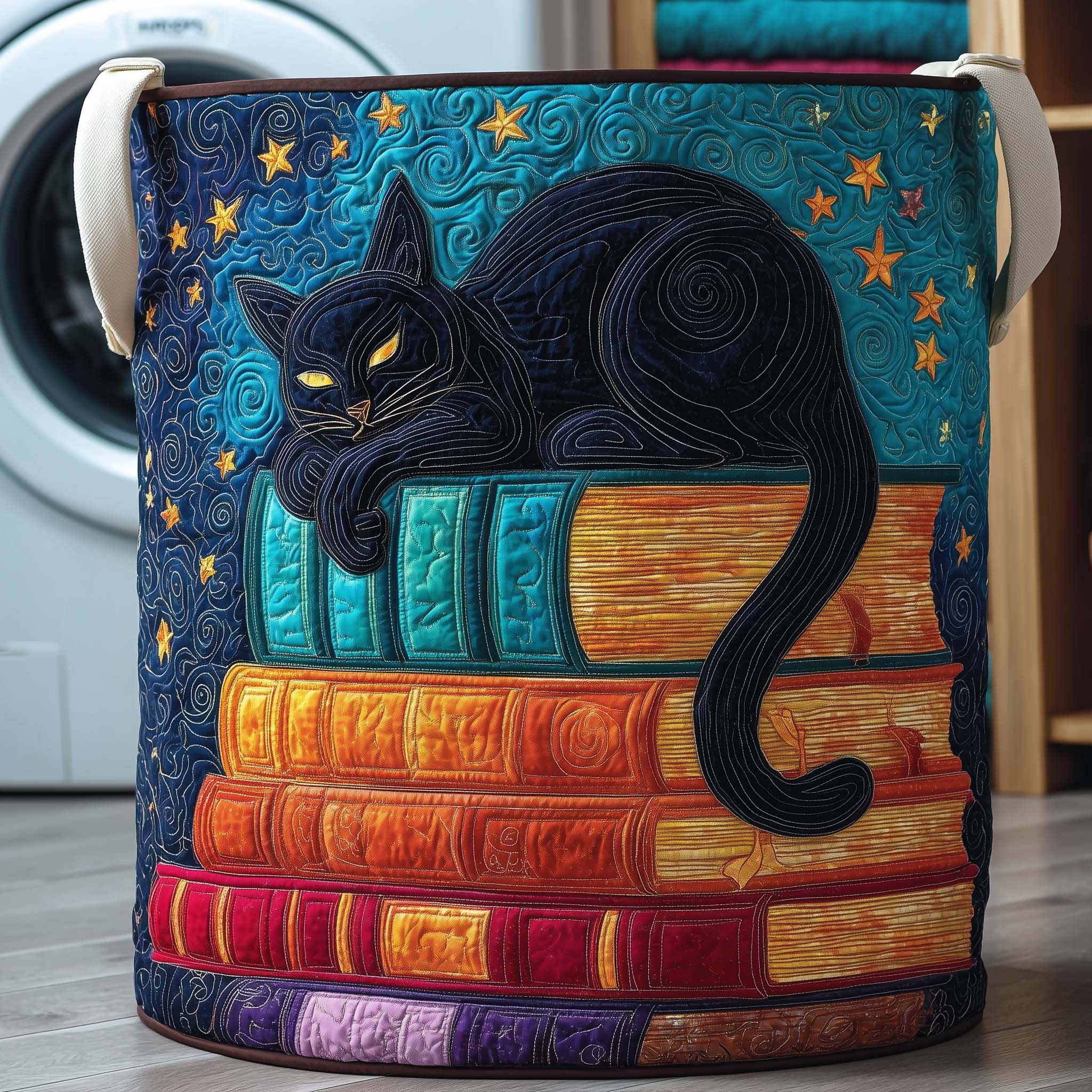 Midnight Scholar Quilted Laundry Basket GFTOQM2570