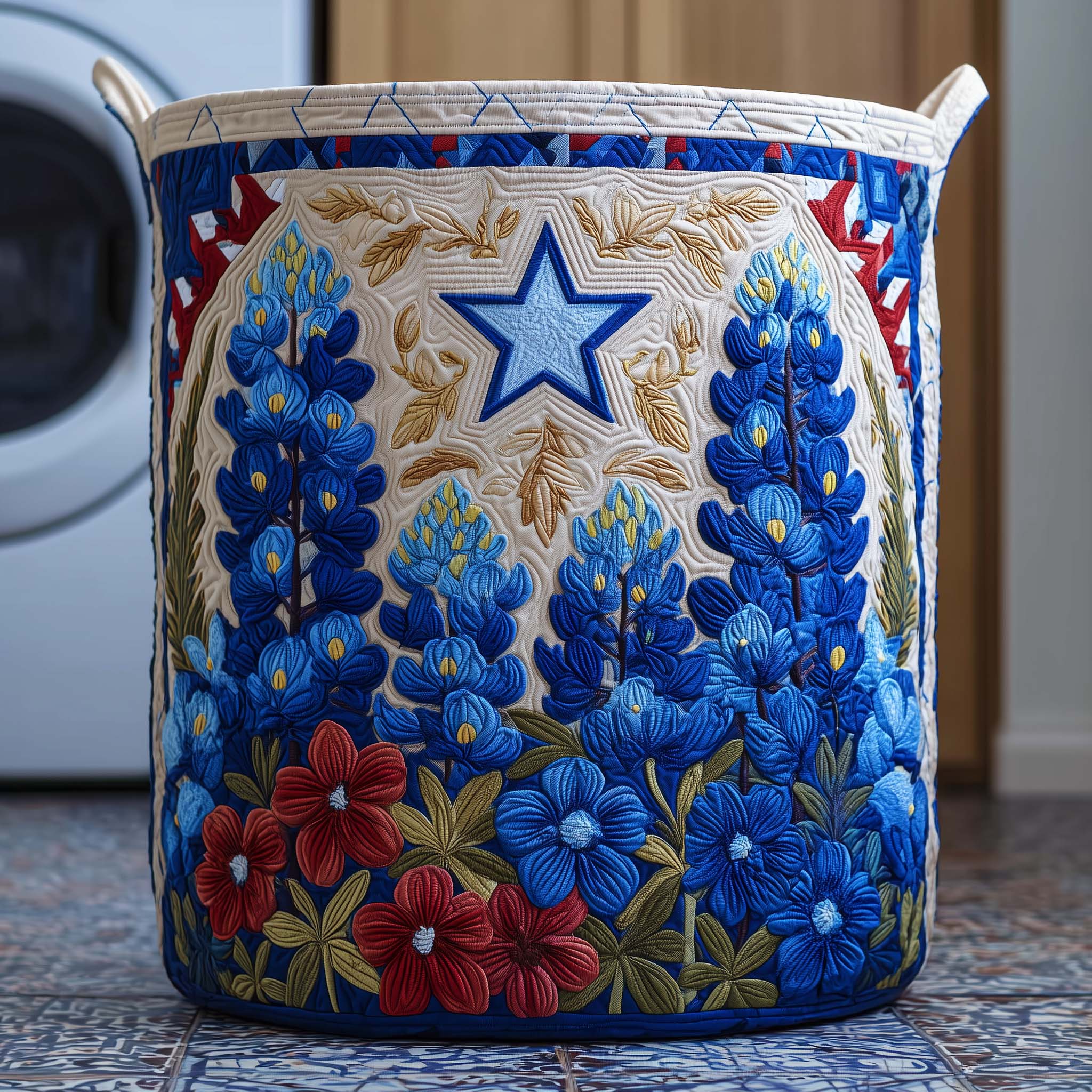 Star Meadow Quilted Laundry Basket GFTOQM2824