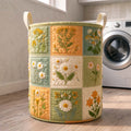 Daisy Patchwork Quilted Laundry Basket GFTOQM3634