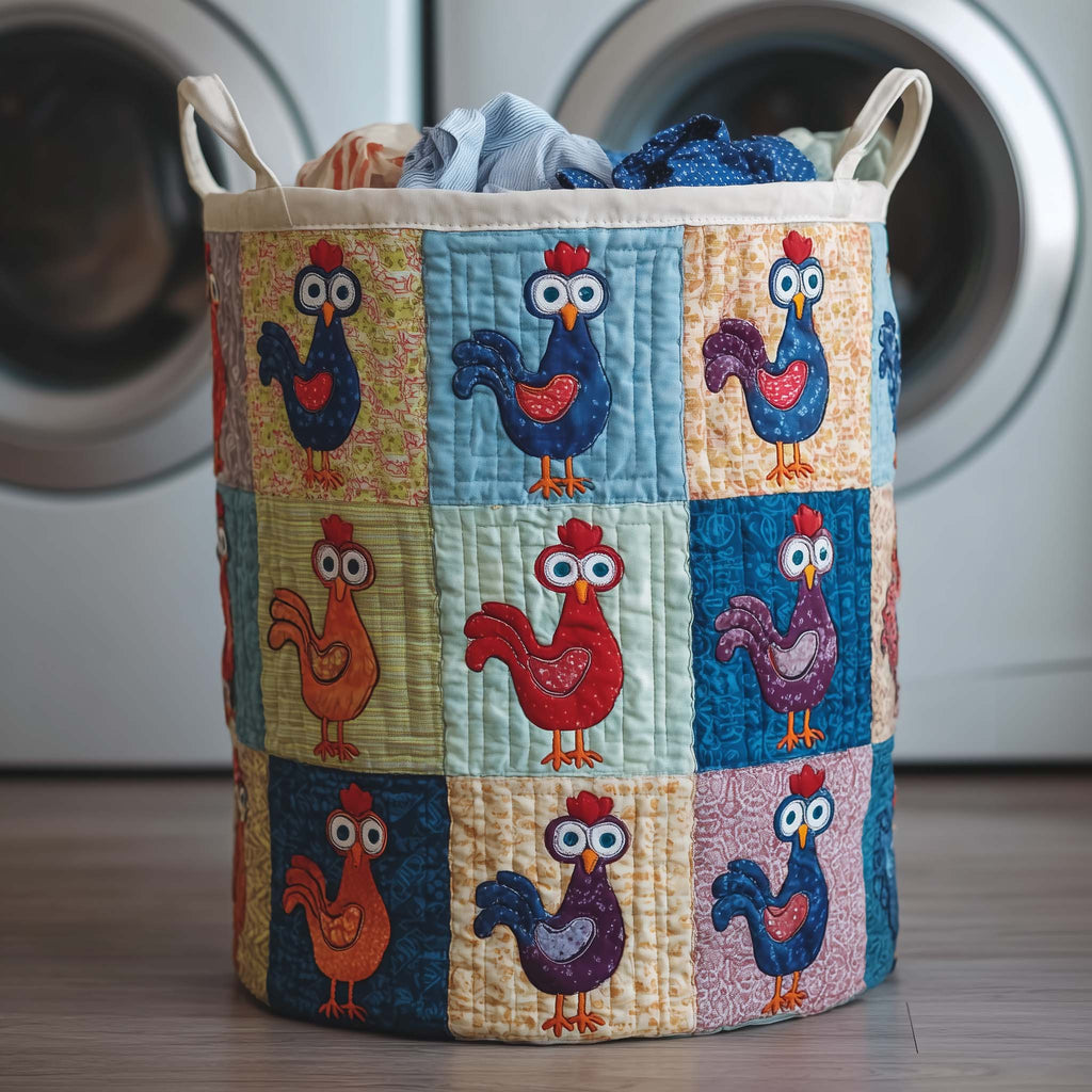 Chicken Patchwork Quilted Laundry Basket GFTOTG2683