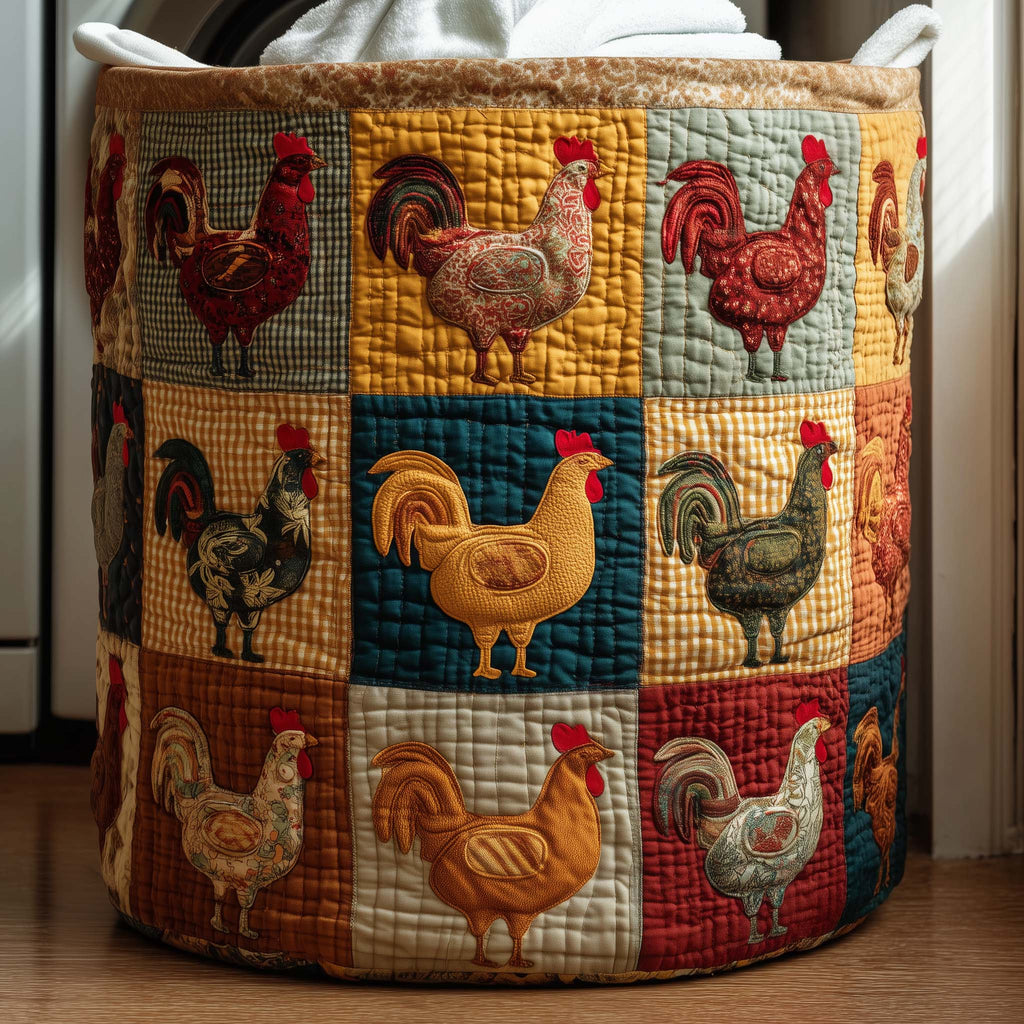 Chicken Patchwork Quilted Laundry Basket GFTOTG2686