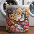Vintage Meow Quilted Laundry Basket GFTOTP11001