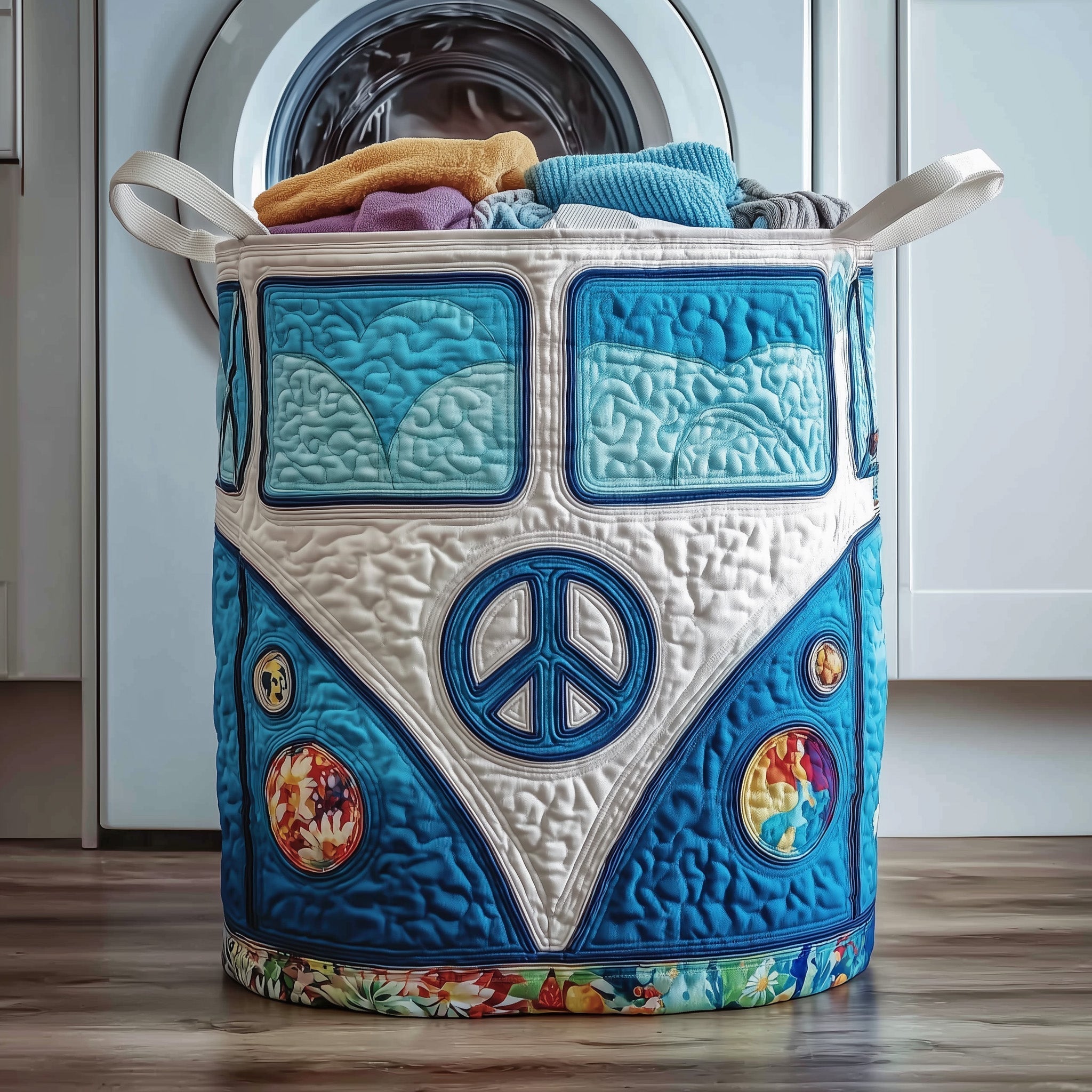 Hippie Van Quilted Laundry Basket GFTOTP12236