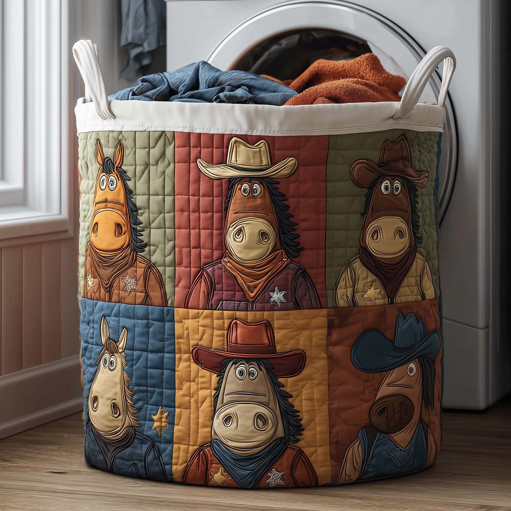 Prairie Horse Quilted Laundry Basket GFTOTP16221