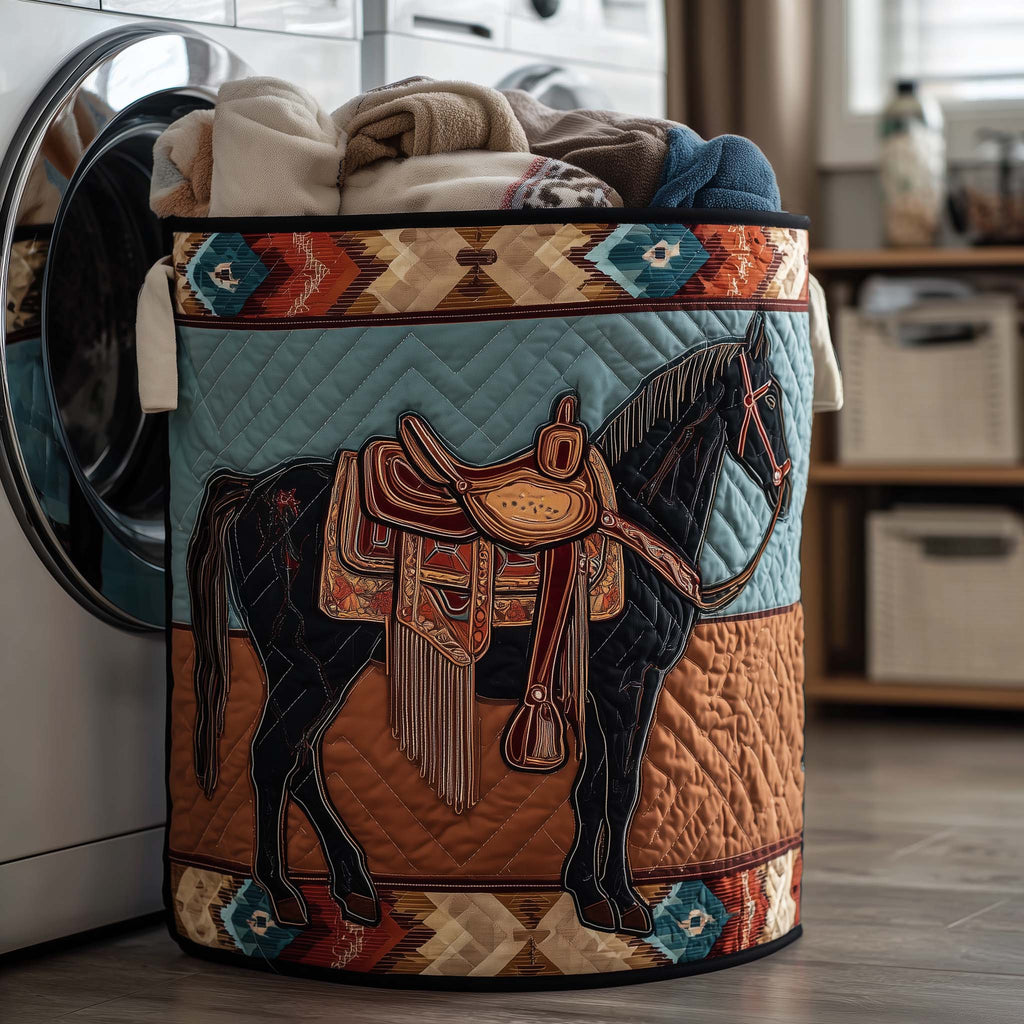 Prairie Horse Quilted Laundry Basket GFTOTP16223