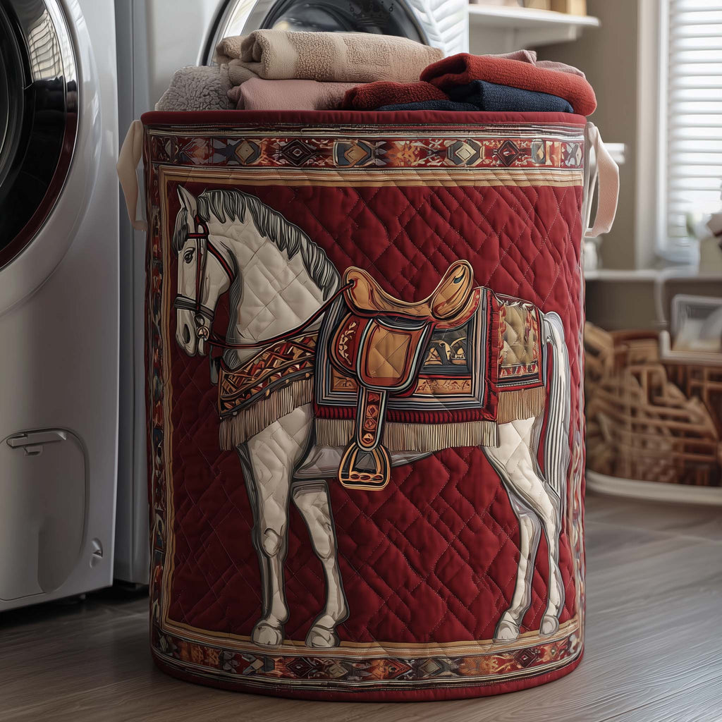 Prairie Horse Quilted Laundry Basket GFTOTP16226