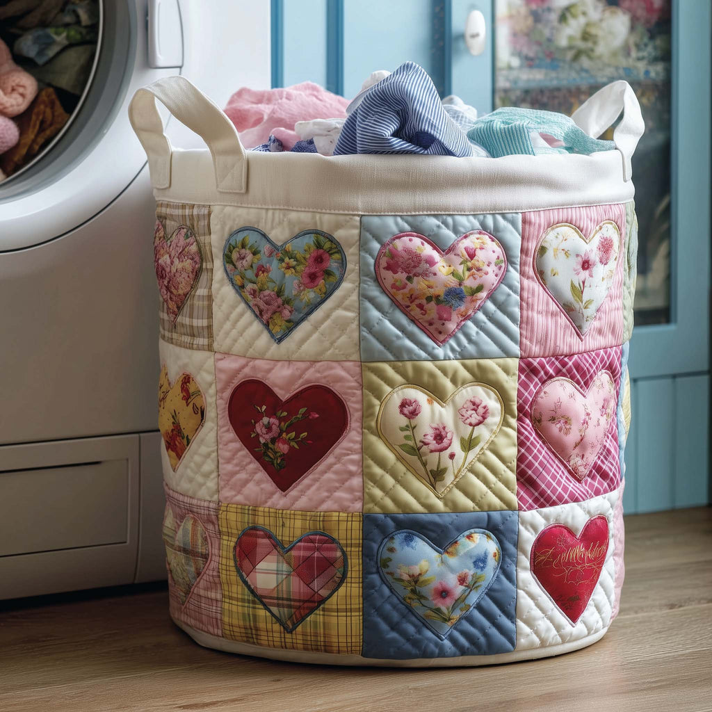 Spring Patch Quilted Laundry Basket GFTOTP16265