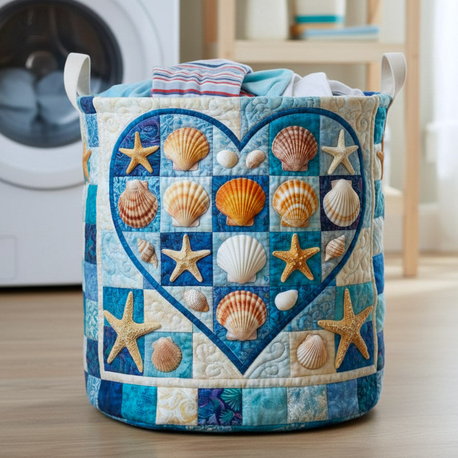 Shoreline Gems Quilted Laundry Basket GFTOTP16840