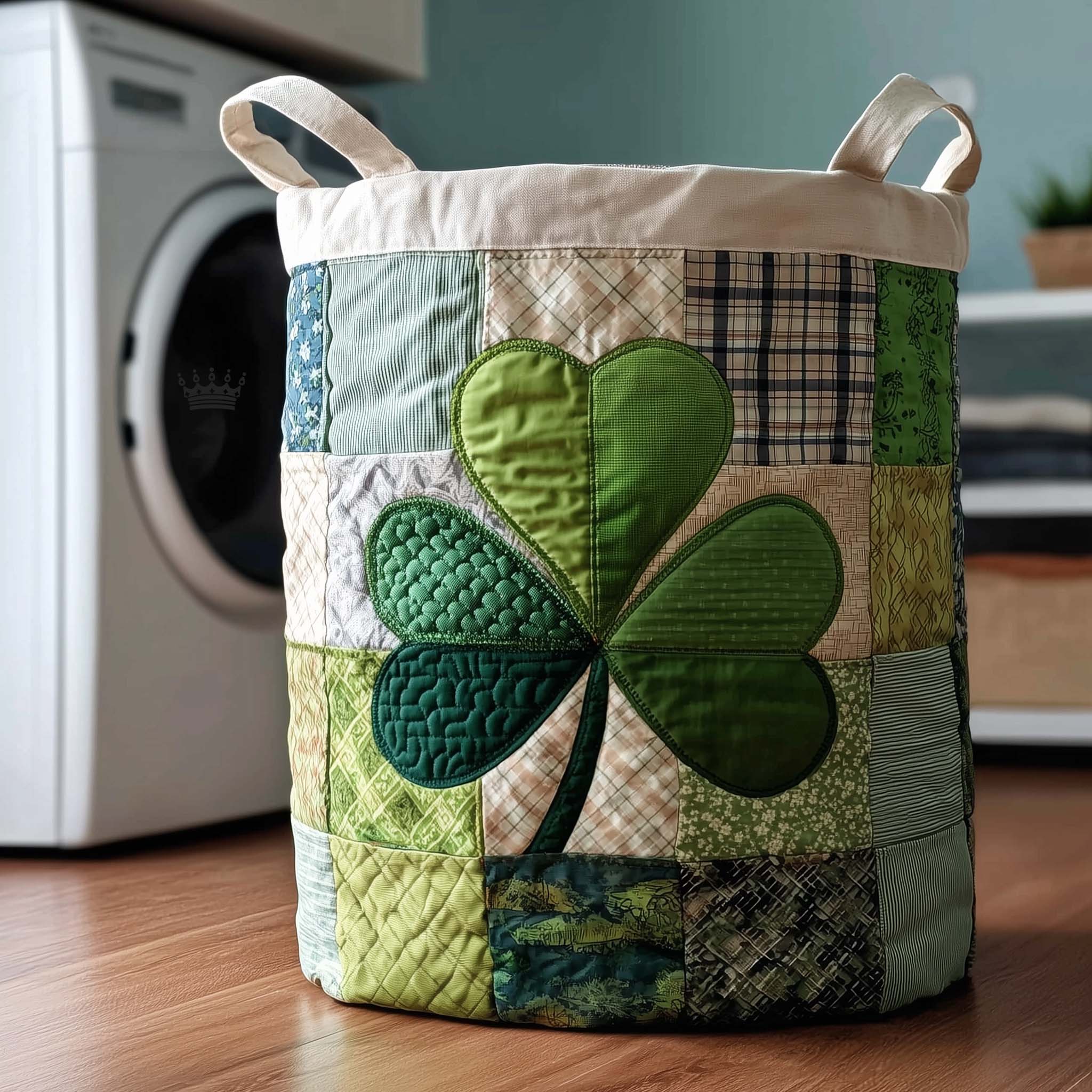 Blessed Greenery Quilted Laundry Basket GFTOTP17094