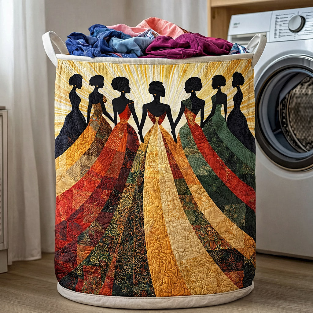 Ebony Glow Quilted Laundry Basket GFTOTP17555