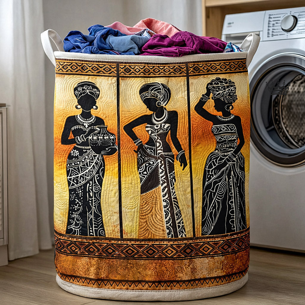 Ebony Glow Quilted Laundry Basket GFTOTP17558
