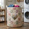 Flower Patchwork Quilted Laundry Basket GFTOTP18270