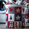 Rustic Christmas Quilted Laundry Basket GFTOYC2544