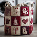 Rustic Christmas Quilted Laundry Basket GFTOYC2545