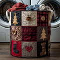 Rustic Christmas Quilted Laundry Basket GFTOYC2548