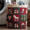 Rustic Christmas Quilted Laundry Basket GFTOYC2549