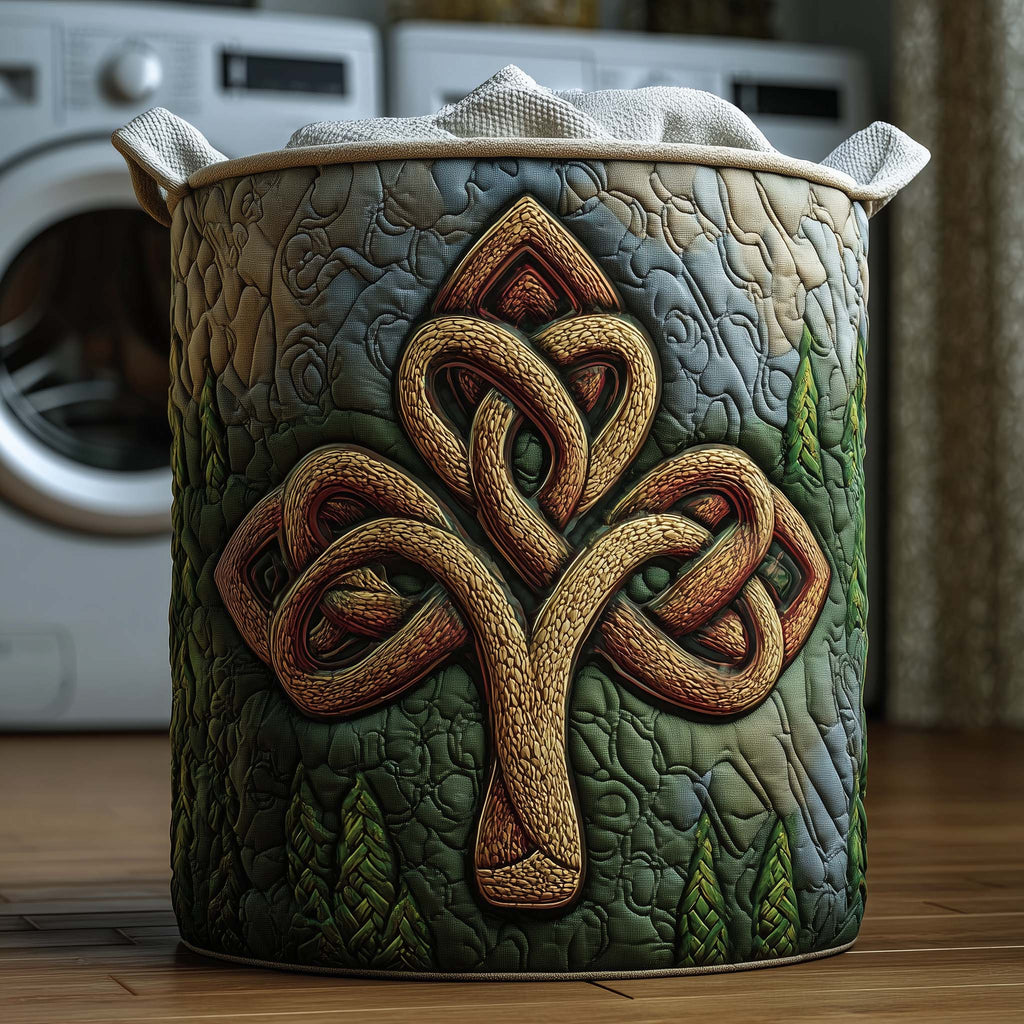 Celtic Clover Quilted Laundry Basket GFTOYC2959