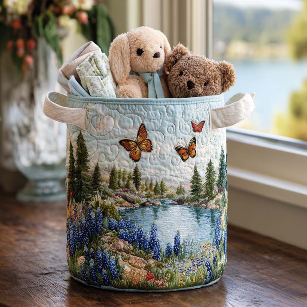 Bluebonnet Quilted Laundry Basket NCU0QN009