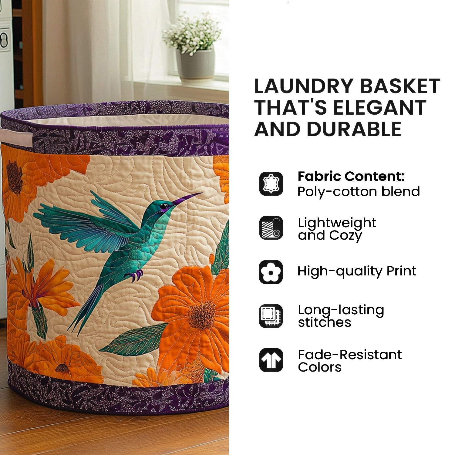Ocean Turtle Quilted Laundry Basket GFTOQM1980